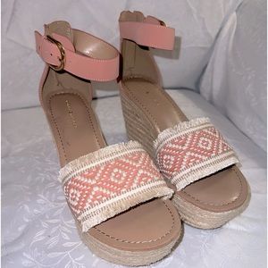 Tommy Hilfiger Ankle Strap Pink Platform Sandals